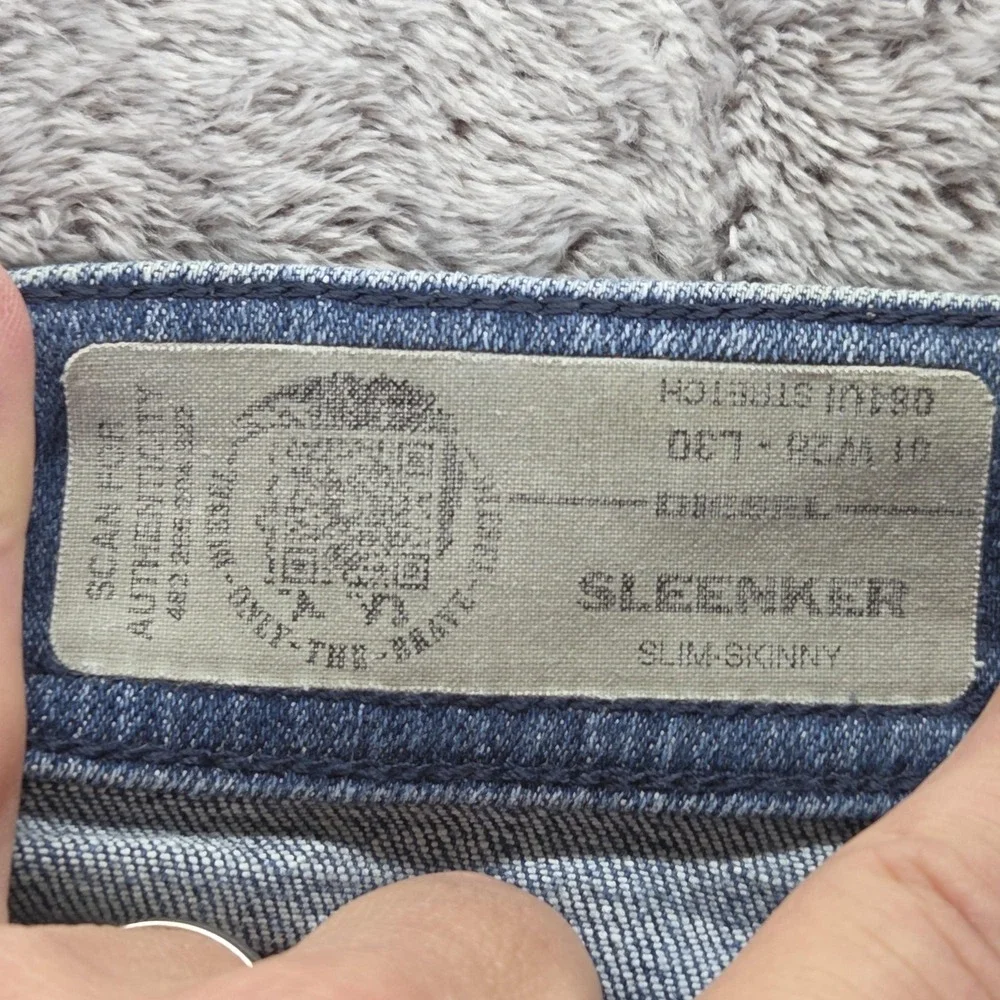 Diesel Jeans Mens 28x30 Blue Sleenker Slim Skinny Button Fly Stretch Denim 084UI